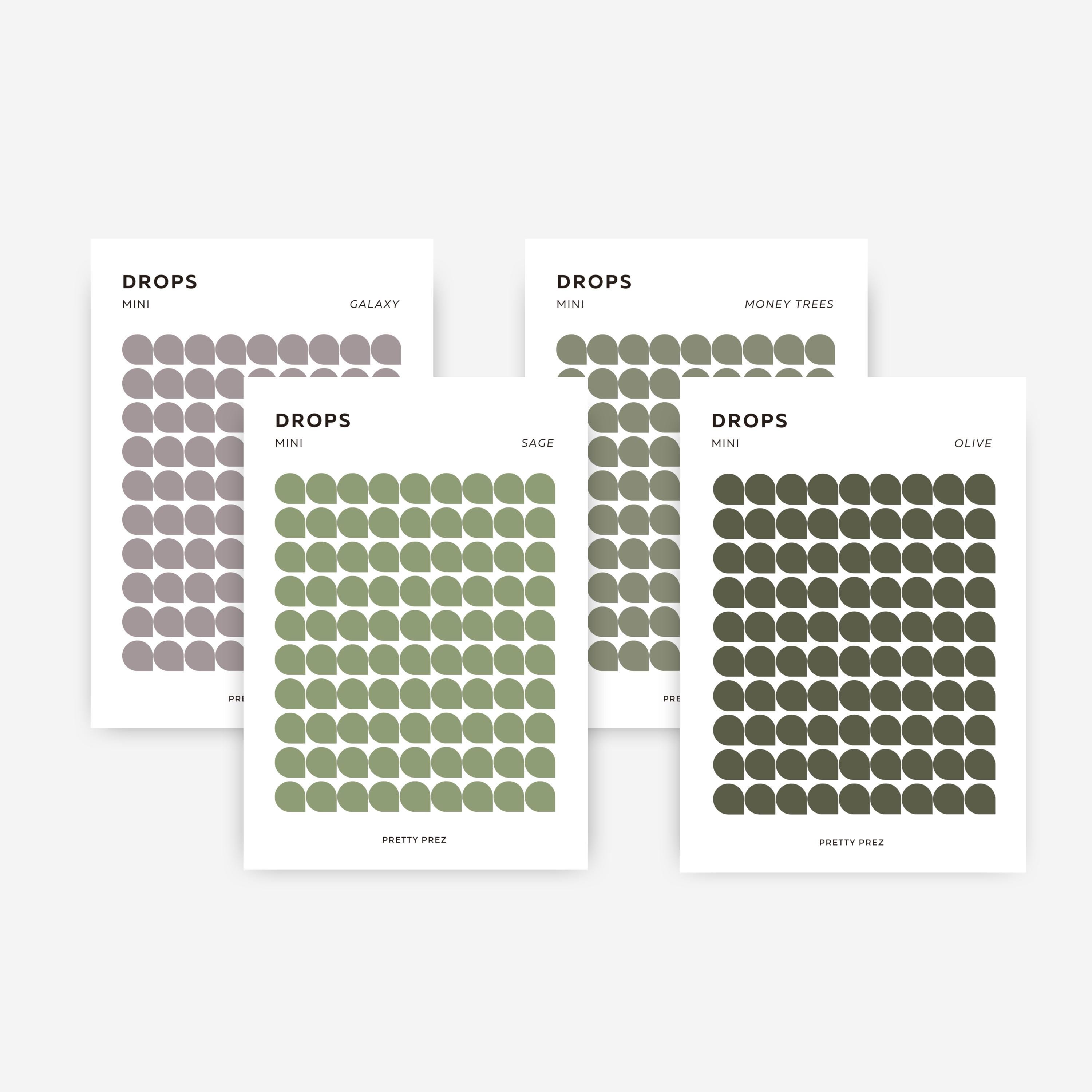 MINI Drop Stickers | Transparent | Minimal Sticker Sheets | Functional ...