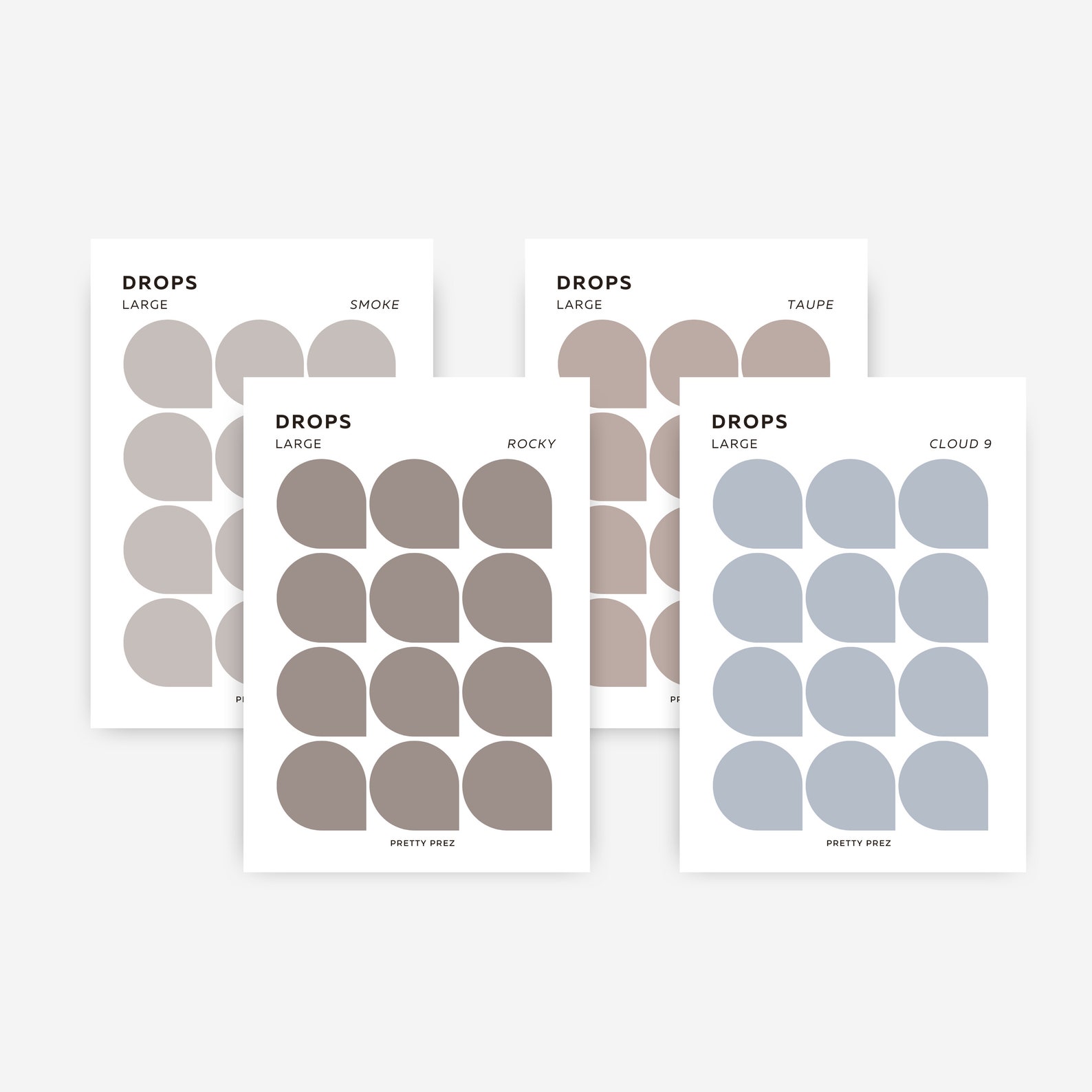 LARGE Drop Stickers | Transparent | Minimal Sticker Sheets | Functional ...