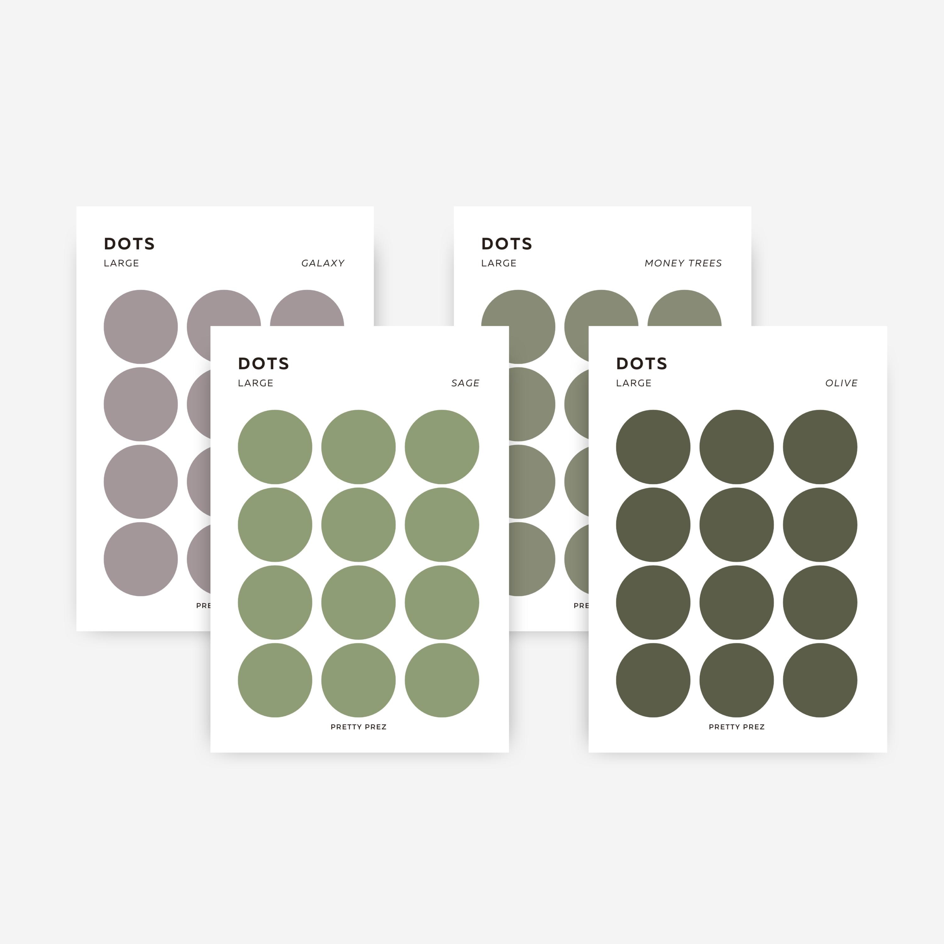 LARGE Dot Stickers | Transparent | Minimal Sticker Sheets | Functional ...