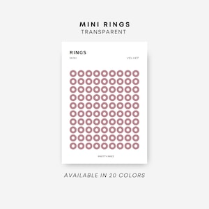 MINI Ring Stickers | Transparent | Minimal Sticker Sheets | Functional Planner Stickers | Minimal Planner Stickers