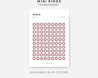 MINI Ring Stickers | Transparent | Minimal Sticker Sheets | Functional Planner Stickers | Minimal Planner Stickers