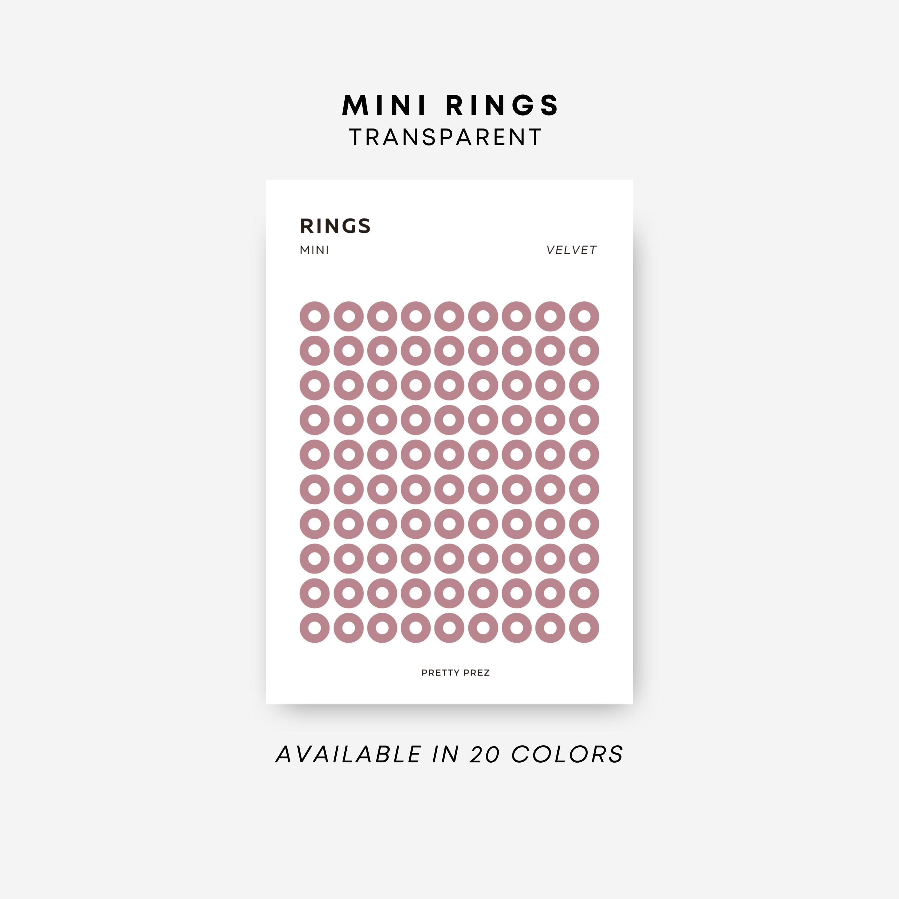 MINI Ring Stickers | Transparent | Minimal Sticker Sheets | Functional Planner Stickers | Minimal Planner Stickers