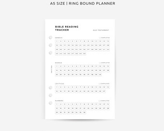 Bible Reading Tracker | A5 Size | Bible Study Planner | Printable Inserts | Digital Download