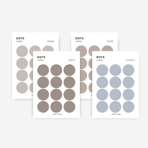 LARGE Dot Stickers | Transparent | Minimal Sticker Sheets | Functional ...