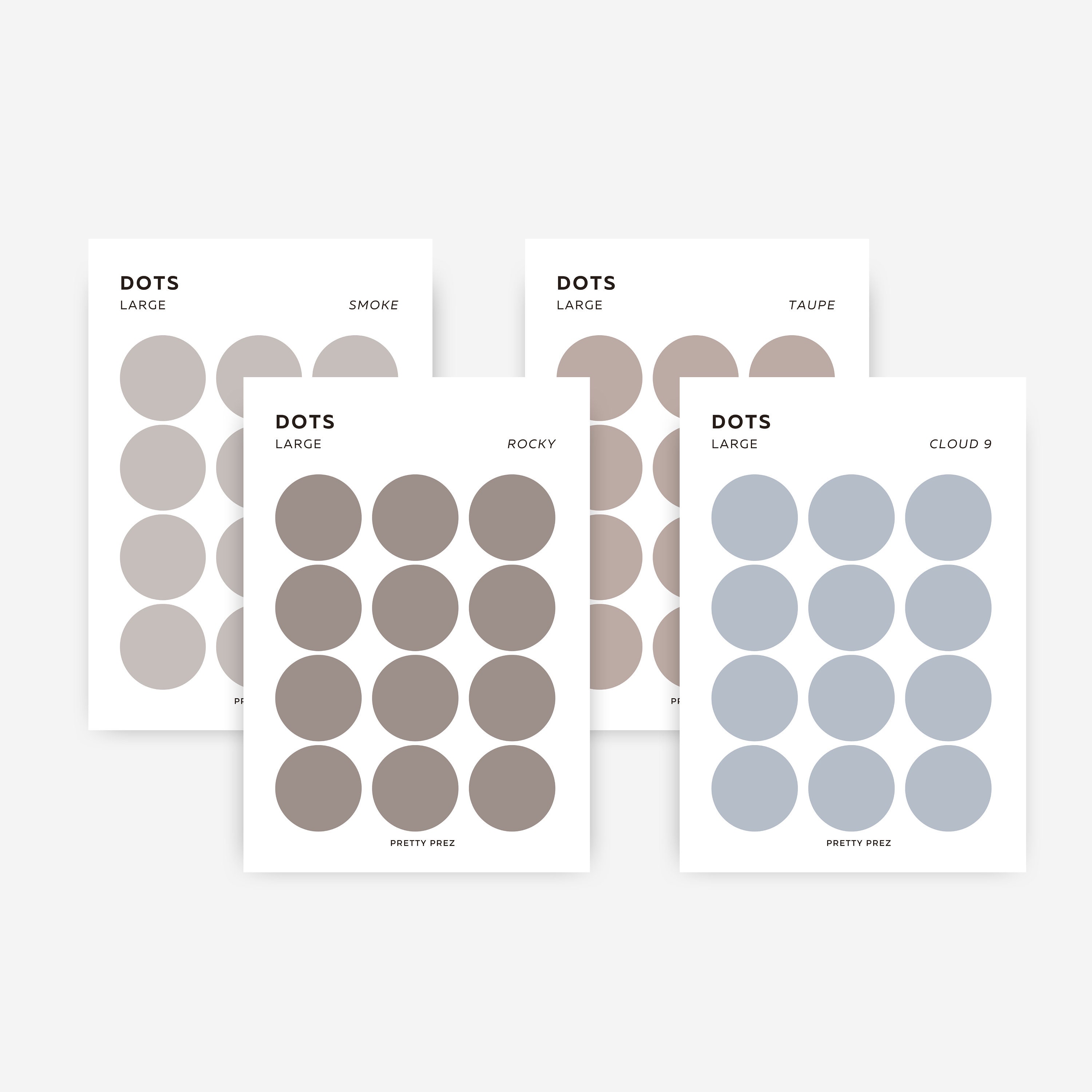 LARGE Dot Stickers | Transparent | Minimal Sticker Sheets | Functional ...