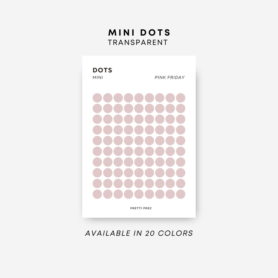 MINI Dot Stickers | Transparent | Minimal Sticker Sheets | Functional ...
