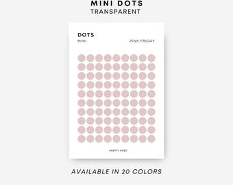 MINI Dot Stickers | Transparent | Minimal Sticker Sheets | Functional Planner Stickers | Minimal Planner Stickers