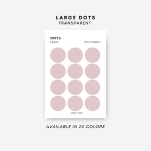 LARGE Dot Stickers | Transparent | Minimal Sticker Sheets | Functional Planner Stickers | Minimal Planner Stickers