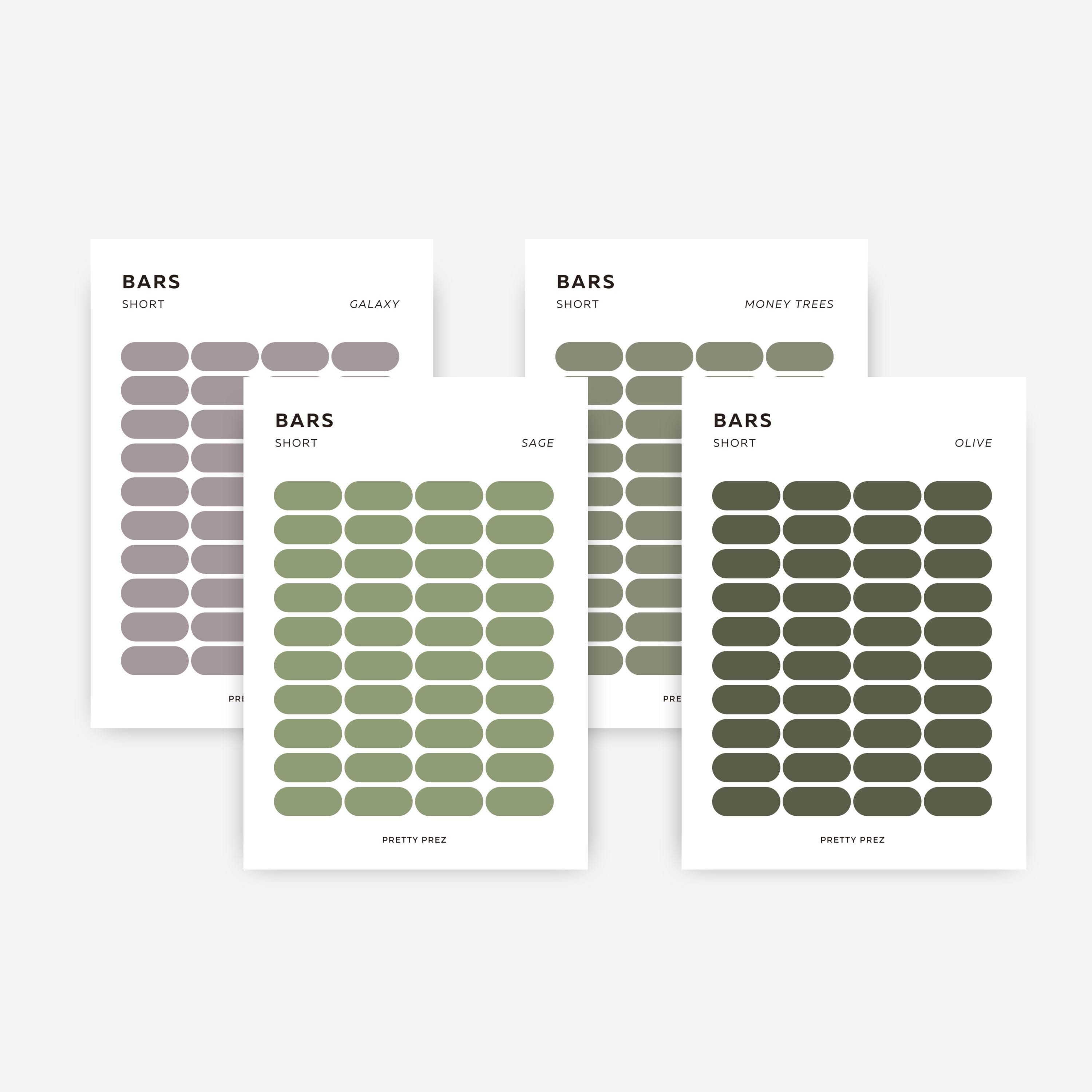 SHORT Bar Stickers | Transparent | Minimal Sticker Sheets | Functional ...