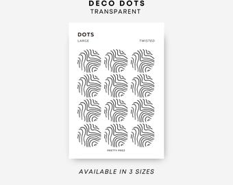 Deco Dot Stickers | Twisted | Mini, Medium, Large | Minimal Sticker Sheets | Functional Planner Stickers | Minimal Planner Stickers