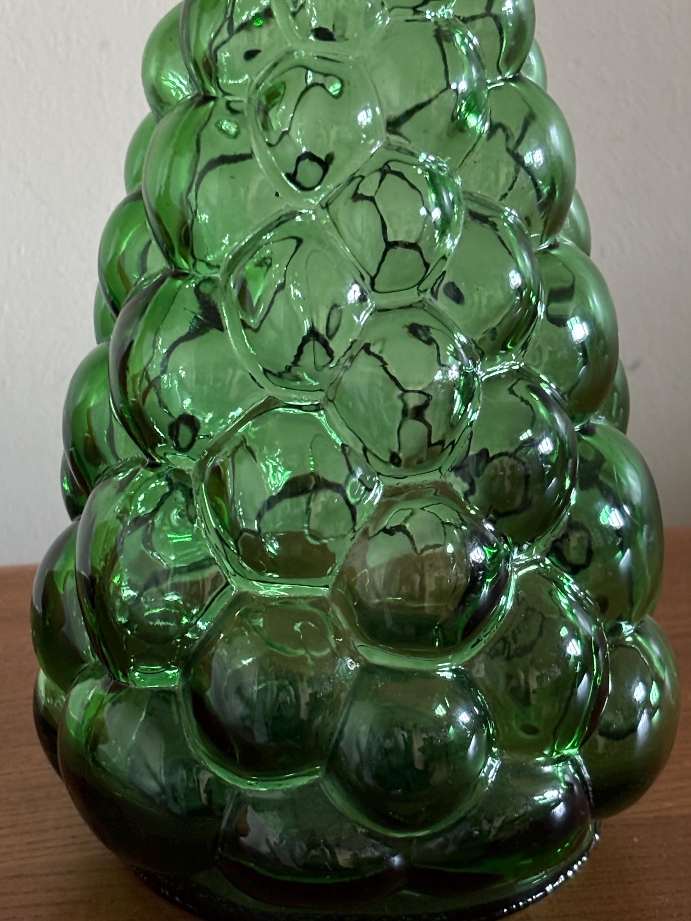 ヴィンテージ イタリアン グリーン エンポリ ガラス ジーニー ボトル