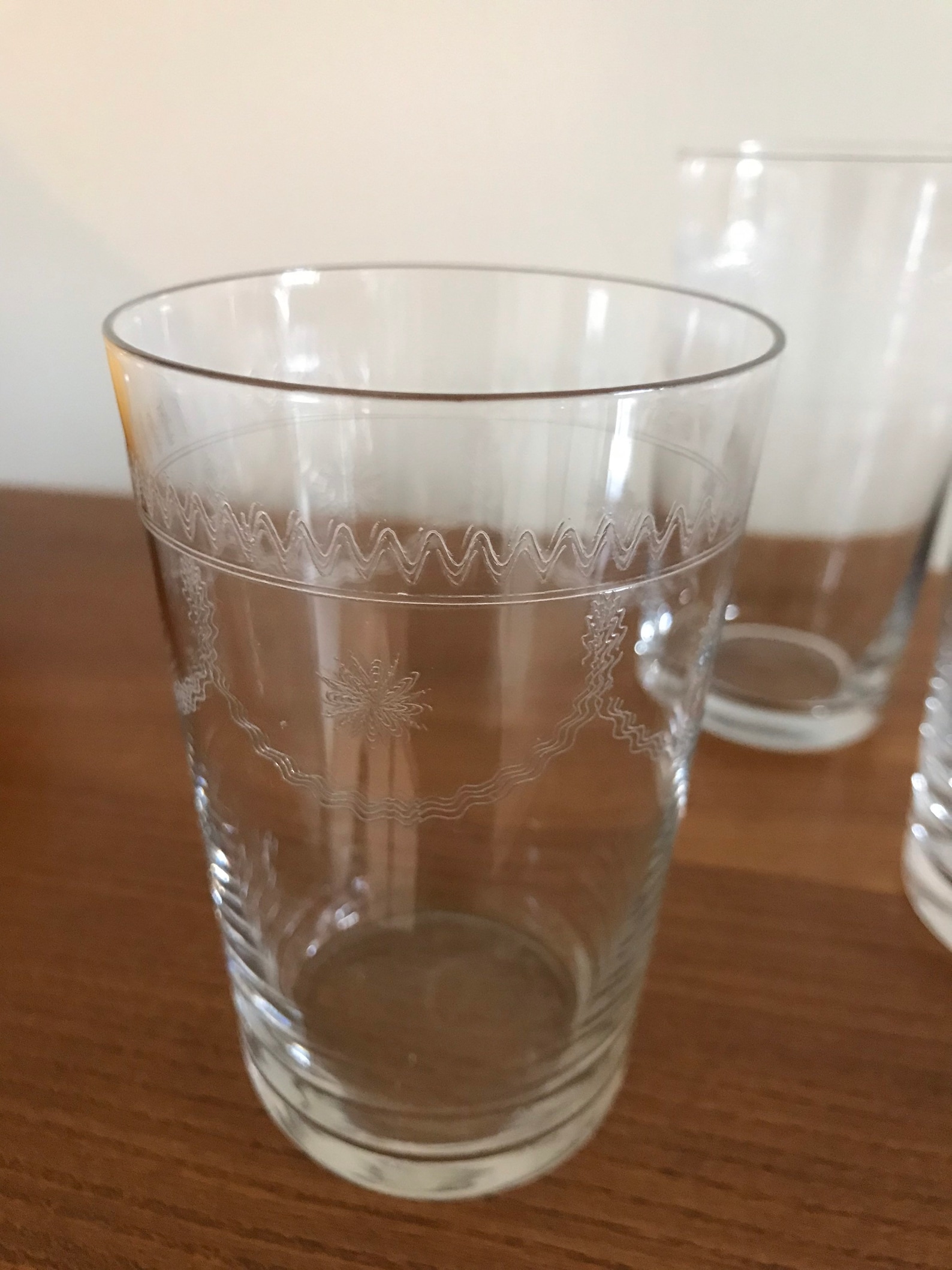 3 vintage clear drinking glasses Etsy