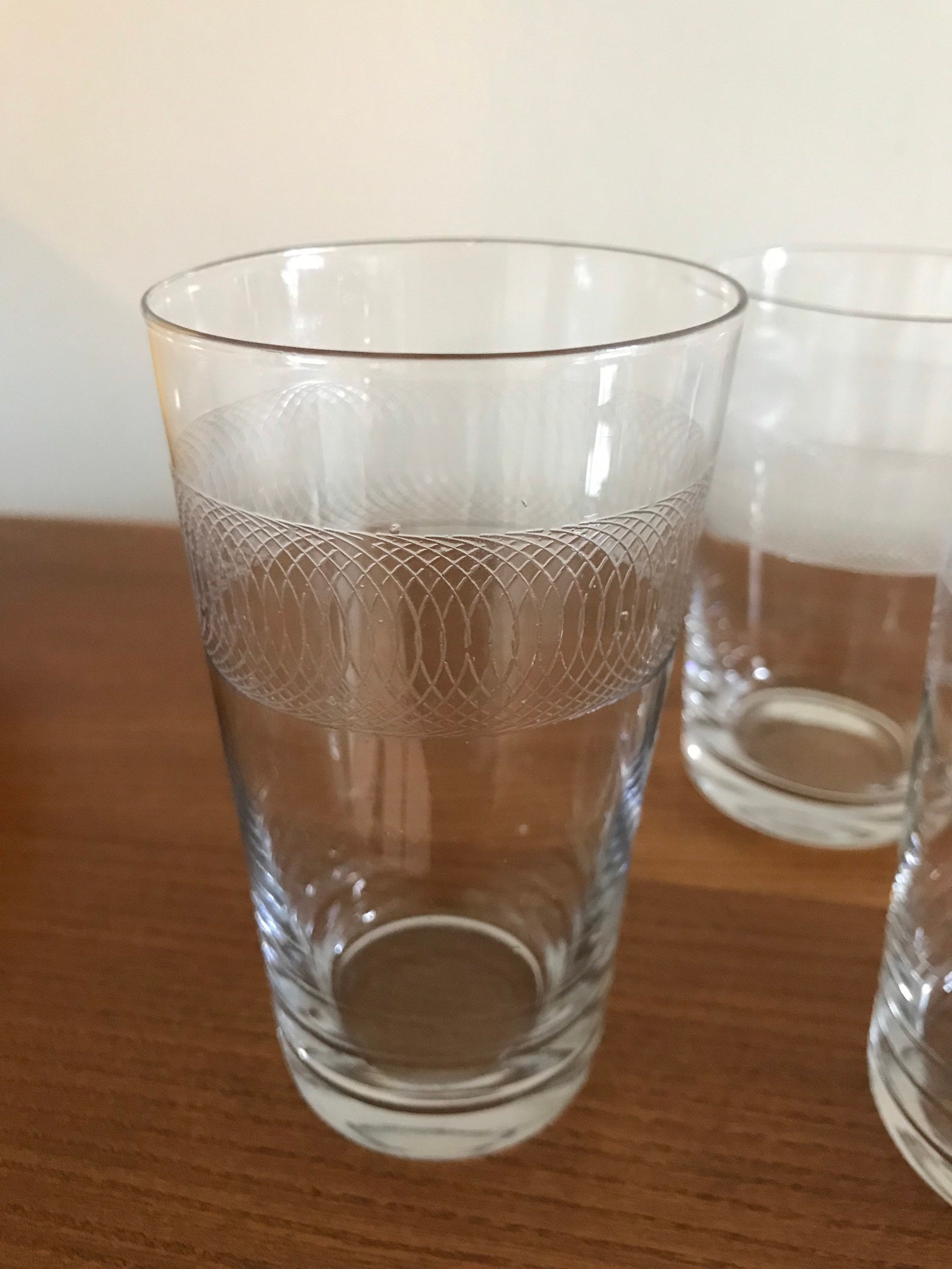 3 vintage clear drinking glasses Etsy