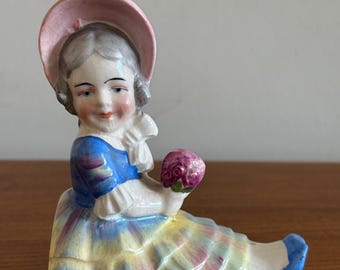 Vintage German porcelain young girl bookend