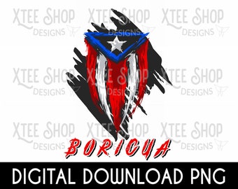 Distressed Puerto Rico Flag PNG: Boricua Design (Digital Download)