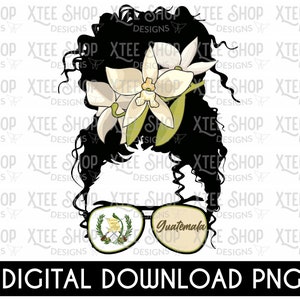Guatemalan Girl with Orchid - PNG Digital File for Sublimation