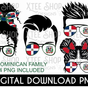 Familia de República Dominicana PNG: Gafas de sol con bandera (archivo digital)
