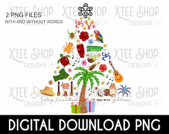 Puerto Rican Christmas Tree PNG File: Boricua Navidad Design (Digital Download)