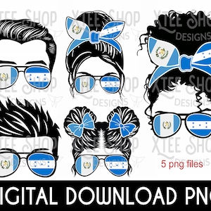 Honduras and Guatemala Family PNG: Mixed Flag Design (Digital Download)