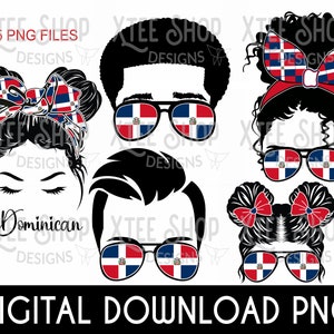 Dominican Republic Family PNG: Flag Sunglasses Design (Digital Download)