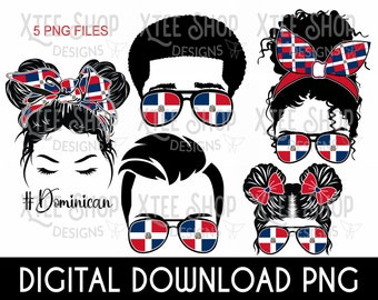 Dominican Republic Family PNG: Flag Sunglasses Design (Digital Download)