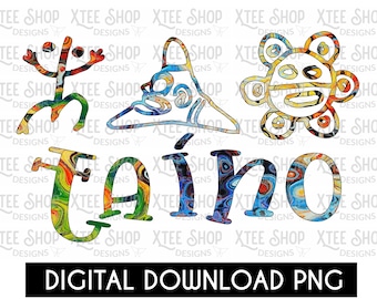 File digitale PNG con simboli Taino, file digitale con design boricua, file digitale PNG, design boricua per trasferimenti, PNG per sublimazione, arte stampabile