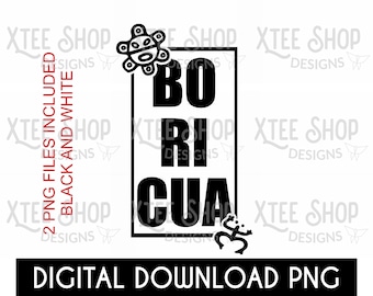 Boricua Coqui & Taino Sun PNG: Puerto Rico Digital File