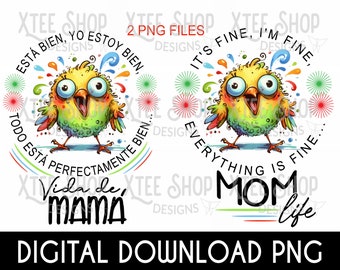 Crazy Bird Mom Life PNG Design (Digital Download)