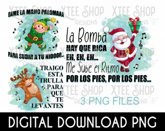 Navidad Puertorriqueña PNG: Funny Christmas Songs Bundle (Digital File)