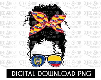 Chica colombiana PNG: Cabello rizado desordenado, bandera de Colombia (archivo digital)