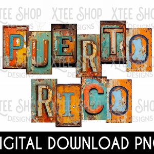 Puerto Rico Digital file PNG, Puerto Rico metal plates design, boricua PNG file for printing, Puerto Rico name PNG digital design