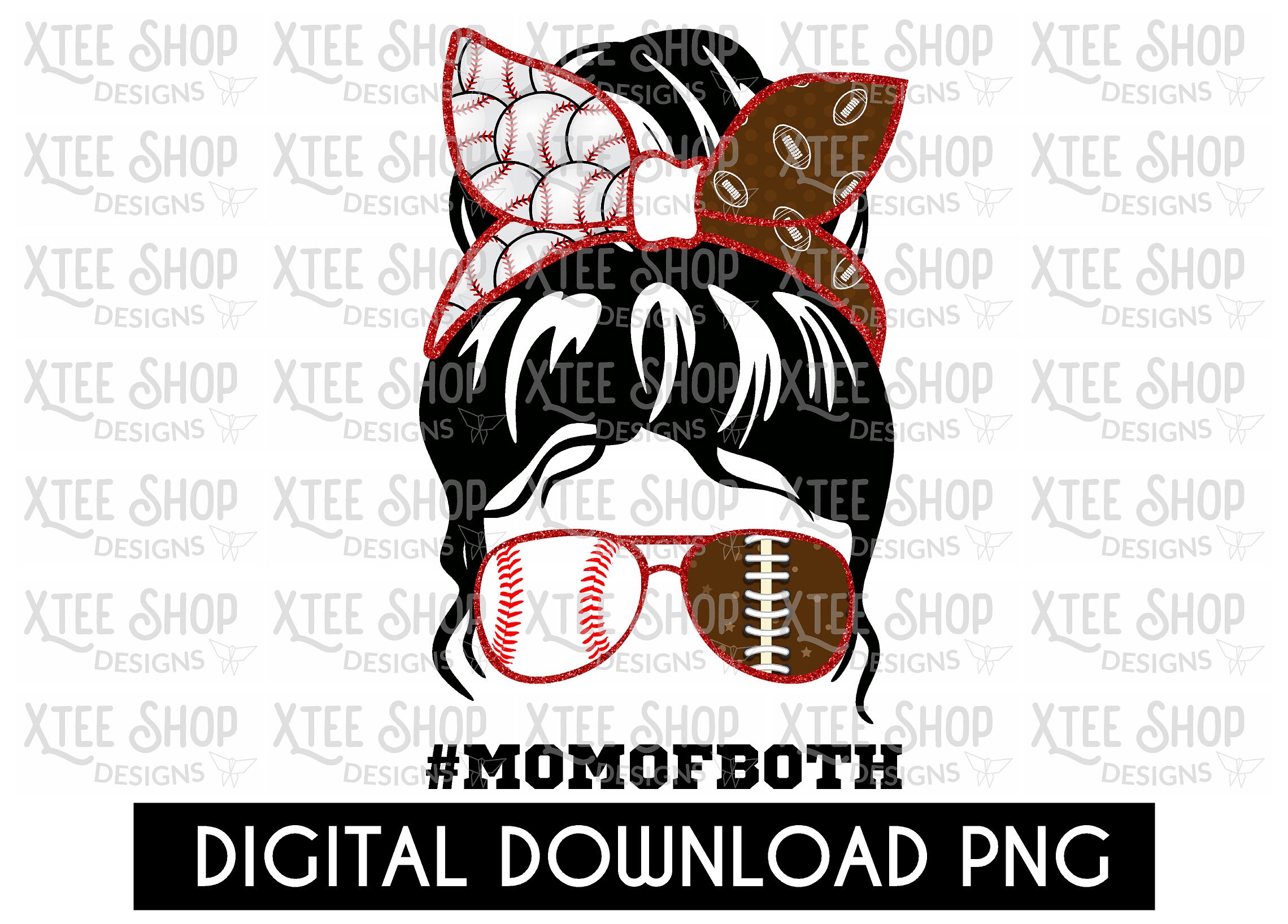 Baseball Football Mom PNG Digital File Instant Download Etsy