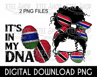 Gambia and Trinidad & Tobago Flag PNG Bundle (Digital Download)