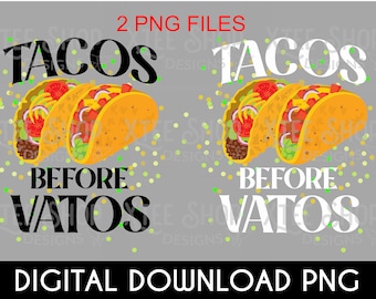Tacos Before Vatos PNG: Diseño de comida mexicana (Descarga digital)
