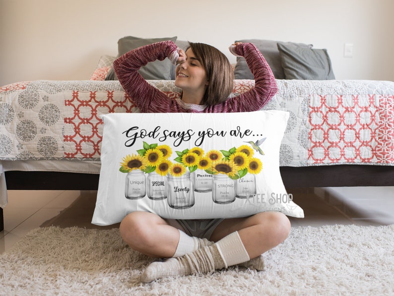 God says you are PNG digital file, sunflower mason jar PNG digital file, bible verse PNG for transfers, instant download, positive quotes image 2