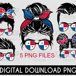 Bundle famille Panama Fichiers PNG à imprimer et à découper, fichiers png du drapeau du Panama, ensemble de modèles de la famille Panama à imprimer, panameña png, panameño