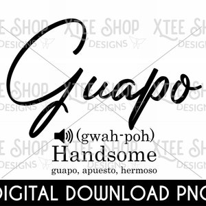 Arquivo PNG de design de guapo, download instantâneo de bonito em espanhol, arquivo png de definição de guapo, png de namorados