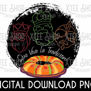 Fichier numérique PNG rosca de reyes mexicaine, tradition de Noël mexicaine PNG, trois rois PNG pour impression, que viva la tradicion de los 3 reyes