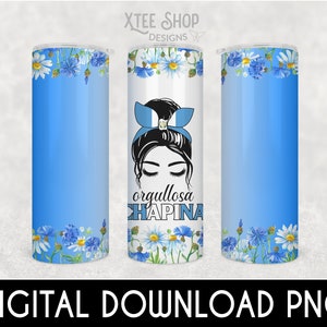 Guatemala chapina sublimation wrap PNG digital file, Guatemala flag design for skinny tumbler, tumbler wrap PNG download