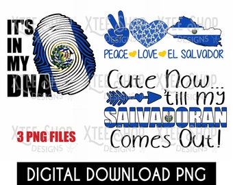 El Salvador Flag PNG Bundle: Salvadoran Designs (Digital File)