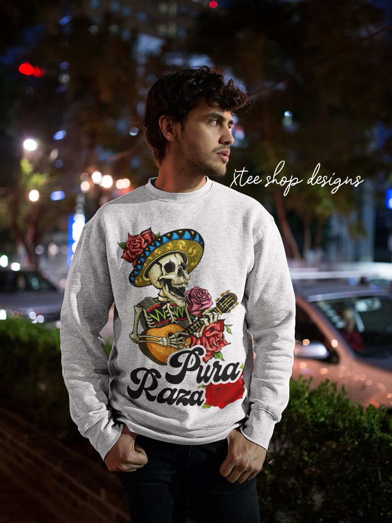 Pura Raza Mexicana PNG Digital File Mexican Skull With Guitar - Etsy