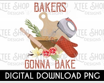 PNG de "Panaderos que van a hornear": Diseño rojo para hornear (descarga digital)