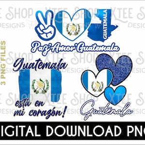 Guatemala spanish version PNG digital file bundle, Guatemala download, guatemaltecan flag PNG, Guatemala flag PNG,  png for printing