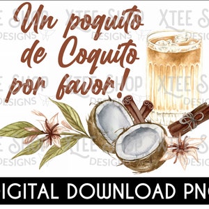 Coquito PNG Design: Puerto Rican Eggnog, Christmas (Digital File)