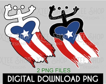 Coqui Taino Puerto Rico Flag PNG Designs (Digital Download)