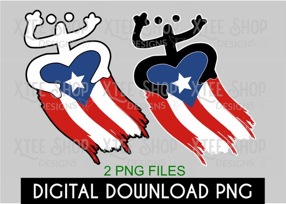 Coqui Taino Puerto Rico Flag PNG Designs (Digital Download)