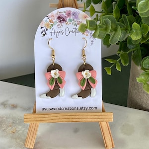 Cowgirl Polymer Clay Earrings: Rodeo Flower Boots