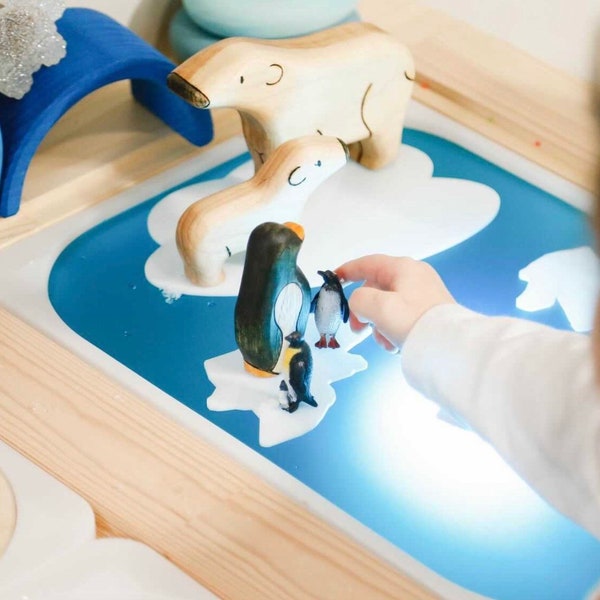 Insertion Flisat Arctic Board, triage d'inserts Flisat, insert Trofast, tri par couleur, insert de table pour enfants, planche Flisat d'hiver, animaux des neiges