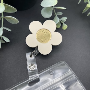 Floral Acrylic Badge Reel with Card Holder: Personalized JW Convention