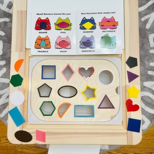 Flisat Shapes Board Insert, Flisat Insert Sorting, Trofast Insert, Sort by Color, Kids Table Insert, Flisat Color Sorting Insert